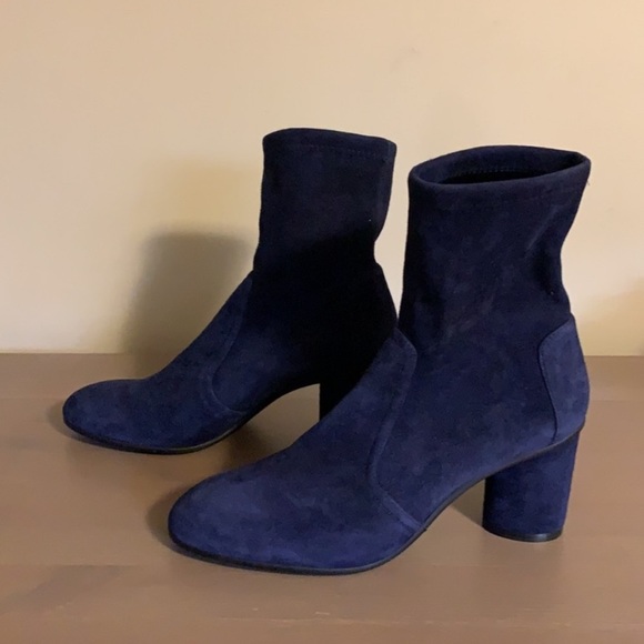 Stuart Weitzman “Margot” Blue Suede Ankle Boots - Women’s Size 7.5 - Picture 6 of 8